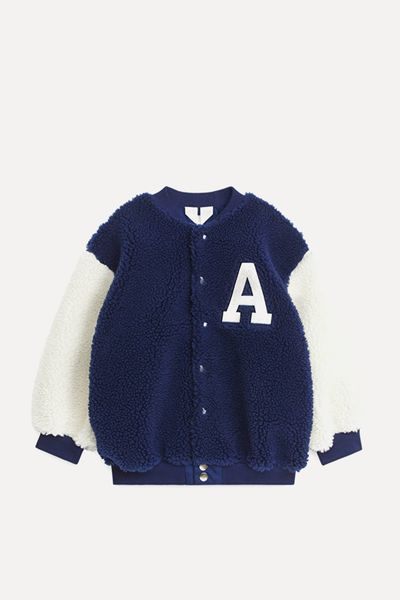 Oversized Pile Varsity Jacket  from ARKET 