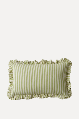 Linford Frill Sage Cushion from Dunelm