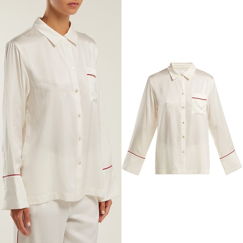 Patch Pocket Silk Pyjama Top from Asceno