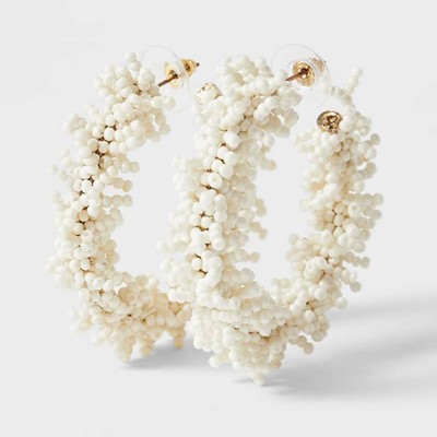 Beaded Hoop Earrings from Stradivarius