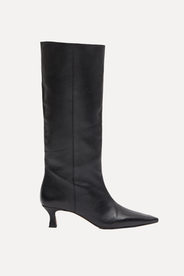 Camila Leather Kitten Heel Knee Boots from Hush