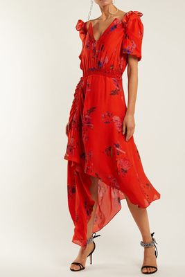 Dana Floral Print Silk Jacquard Dress from Preen By Thornton Bregazzi