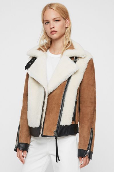 Elia Shearling Biker Jacket from AllSaints