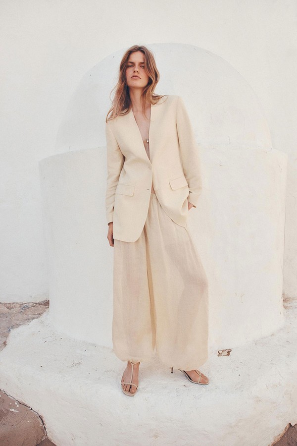 Flowing Ramie Sarouel Trousers