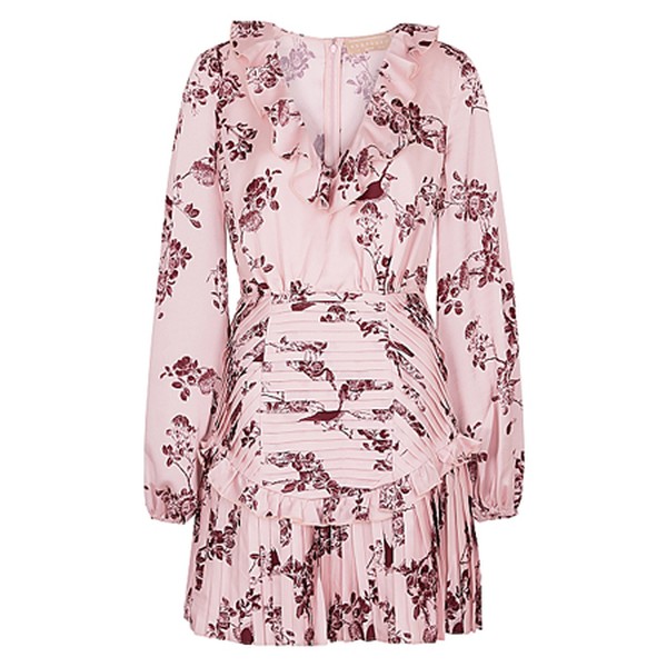 Belle Floral-Print Satin Mini Dress from Keepsake