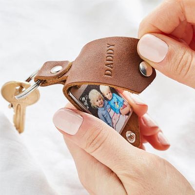 Personalised Photo Keyring In Leather Case  from CreateGiftLove