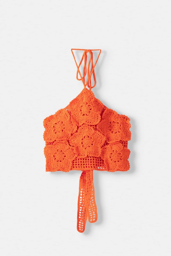 Floral Crochet Top from Bershka
