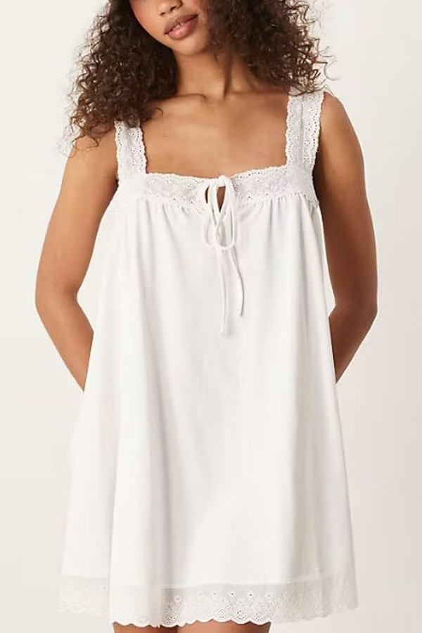 Square Neck Lace Insert Smock Mini Dress from ASOS DESIGN