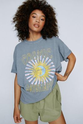 Cosmic Graphic Overdyed T-Shirt