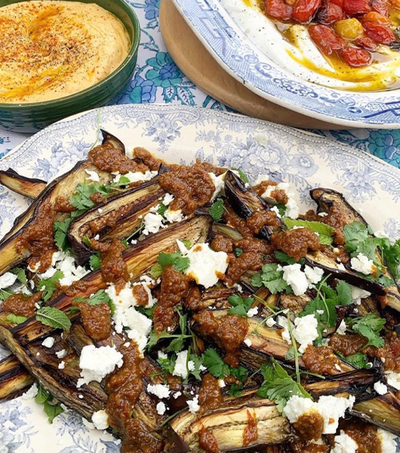 Aubergines With Chilli And Garlic Pickle