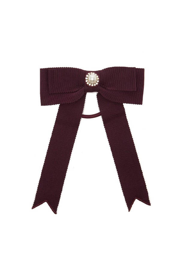 Crystal-Embellished Grosgrain Hair Tie from Erdem