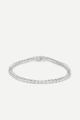 Rhodium-Plated Delicate Cubic Zirconia Tennis Bracelet from CZ By Kenneth Jay Lane