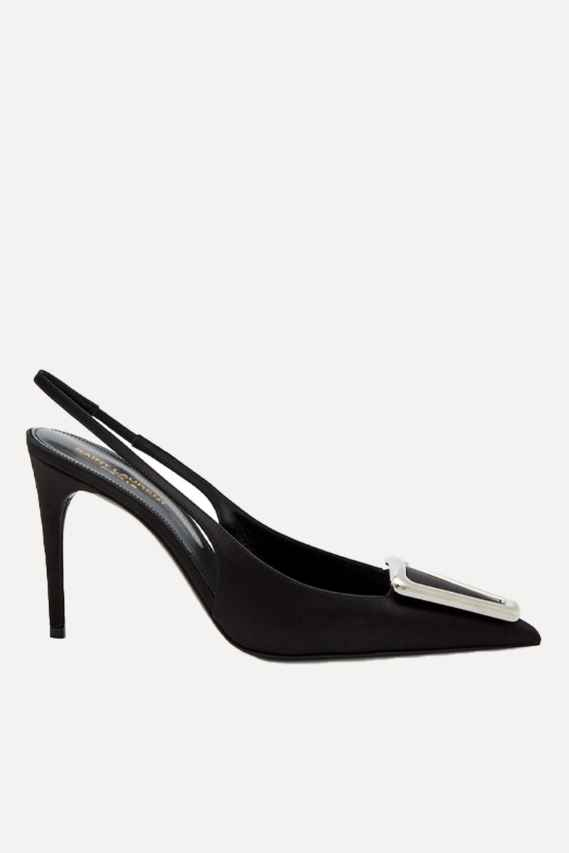 Farida 85 Satin Slingback Pumps from Saint Laurent