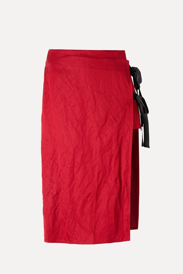 Multi-Position Textured Skirt With Bows