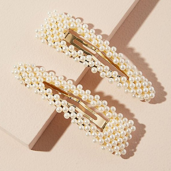 Set Of Two Faux Pearl-Embellished Hair Clips from Anthropologie