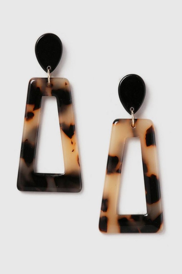  Triangle Tortoise Shell Resin Earrings