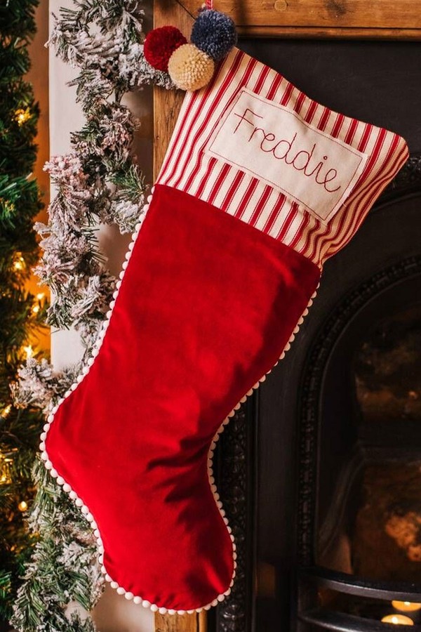 Personalised Velvet Christmas Stocking from By Alex