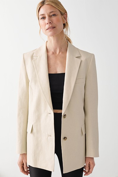 Boxy Linen Blend Blazer