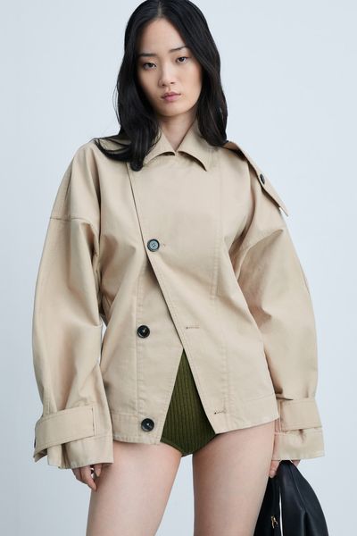 Short Double-Breasted Trench Coat from Mango