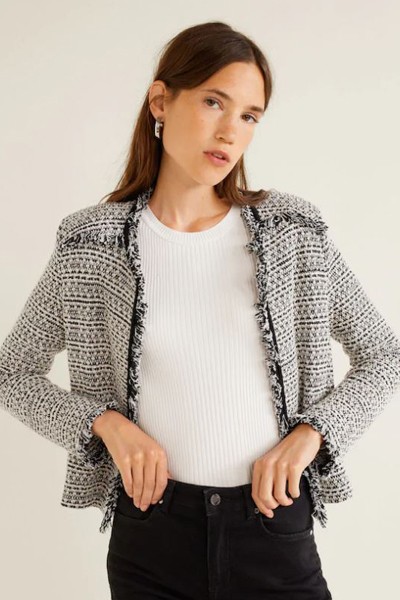 Trim Tweed Jacket from Mango