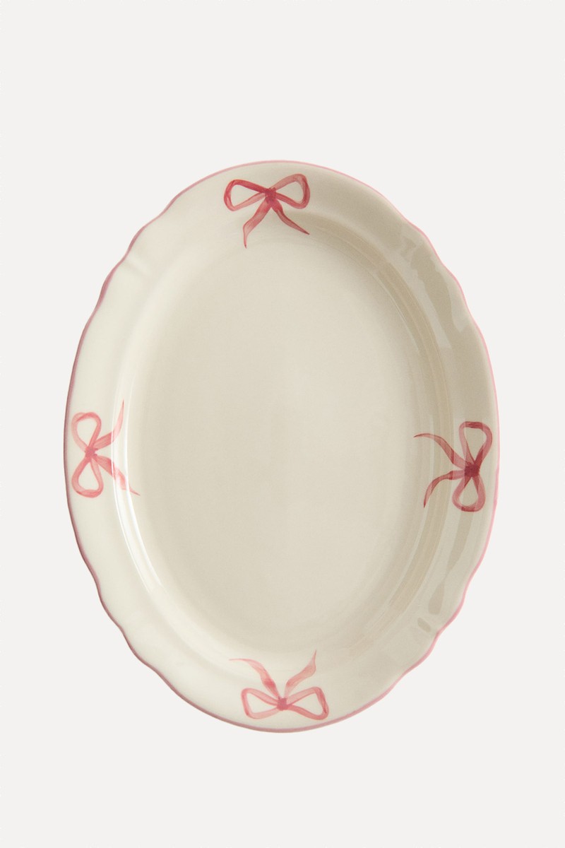 Hand-Painted Stoneware Serving Plate from H&M