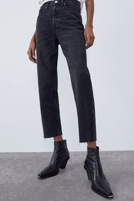 Hi-Rise Straight-Leg Jeans from Zara