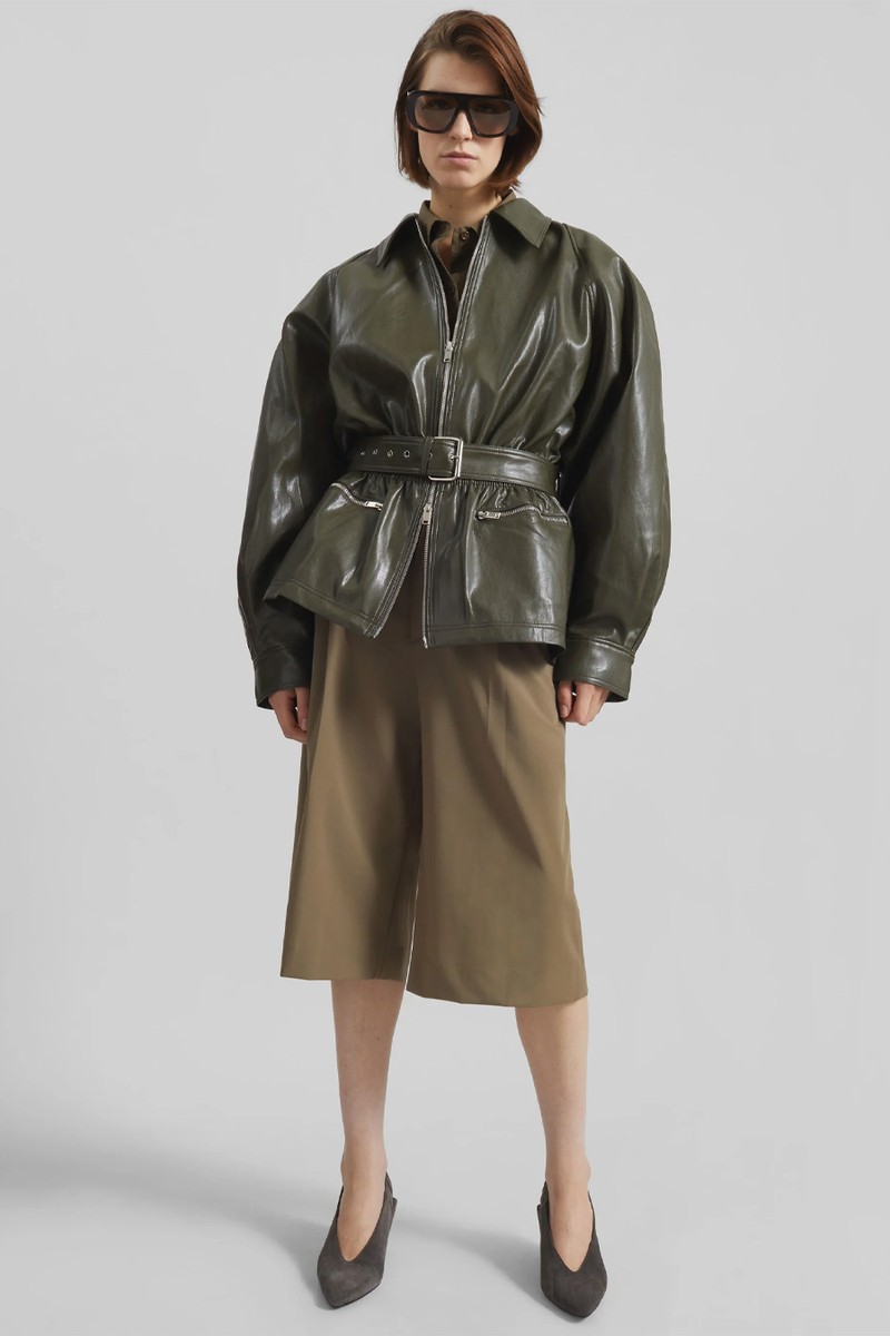 Annette Faux Leather Peplum Jacket from The Frankie Shop