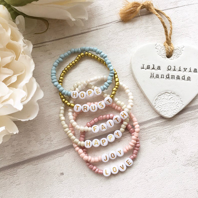 Personalised Bead Bracelets from Isla Olivia Handmade