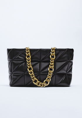 Quilted Tote Bag With Chain from Zara