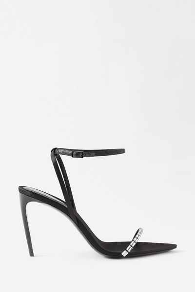 Nuit 90 Crystal-Embellished Satin Sandals from Saint Laurent