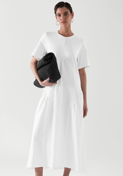 Pleated Long T-Shirt Dress