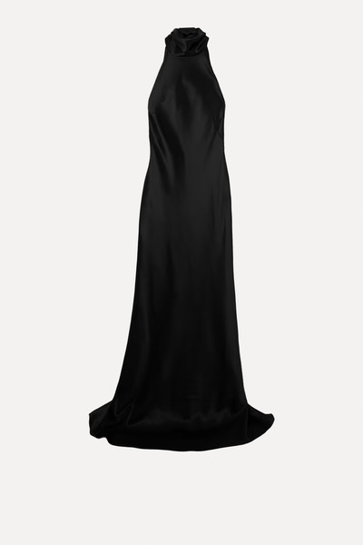 Chilton Open-Back Satin Halterneck Gown from RALPH LAUREN COLLECTION