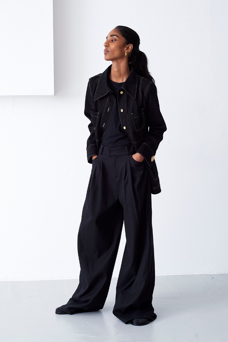 Lizzy Black Denim Jacket from Mother Of Pearl