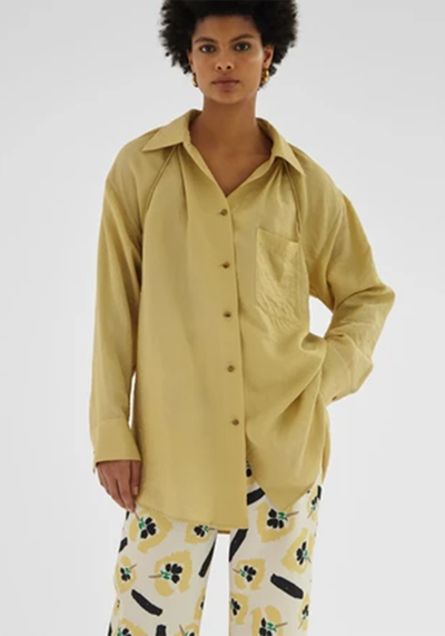 Ashley Shirt Viscose Blend Sand from Rejina Pyo