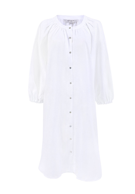 Ophelia White Linen Shirt Dress from Hesper Fox