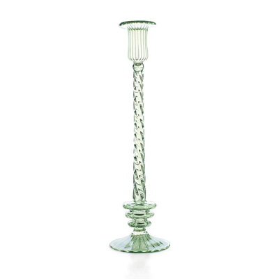 Thebes Green Glass Candlestick  from Issy Granger 