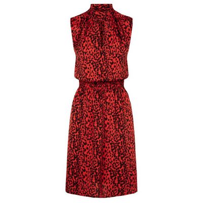 Leopard Print Shirred Waist Dress from New Look 