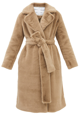 Belted Single-Breasted Faux Fur Coat from Proenza Schouler White Label