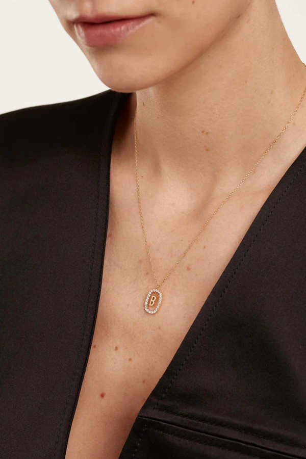 Diamonds & Gold Letter Necklace from PDPAOLA