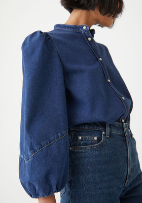 Puff Sleeve Denim Blouse from & Other Stories