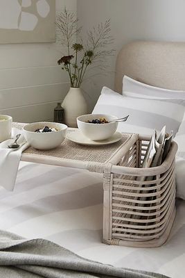 Whitewashed Rattan Breakfast Tray from The White Company