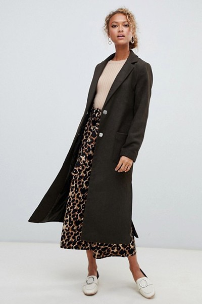 Bar Back Maxi Coat from New Look