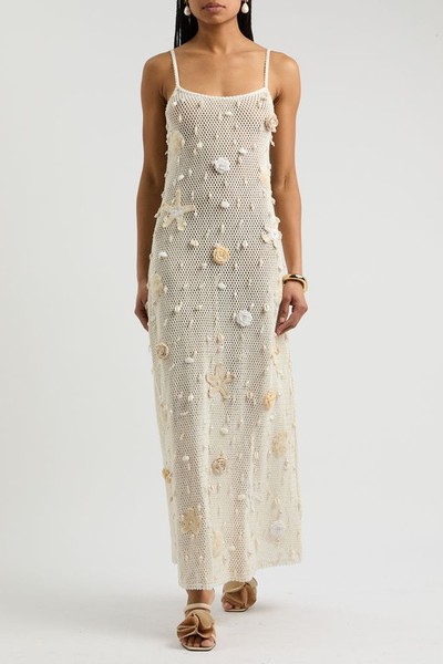 Treasure Embellished Crochet Maxi Dress from Leslie Amon