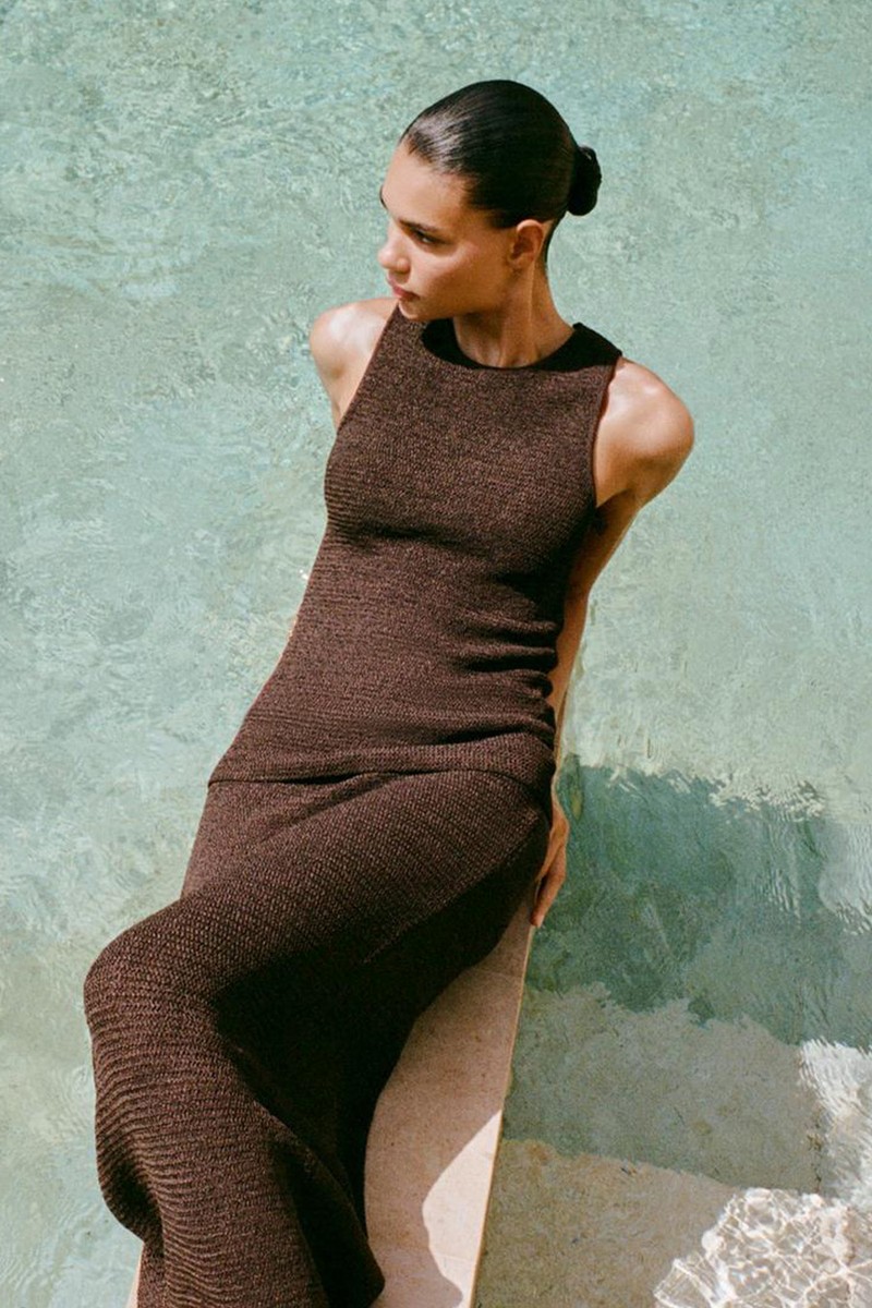 Textured Knit Maxi Skirt