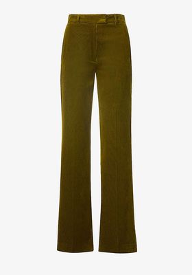 High-Rise Straight Leg Cotton-Corduroy Trousers from The Kooples