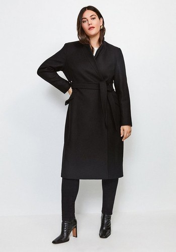 Curve Investment Notch Neck Wool Blend Coat