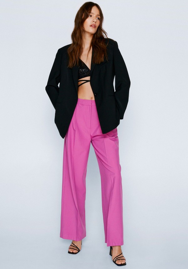 Marled Tailored Pleat Front Trouser