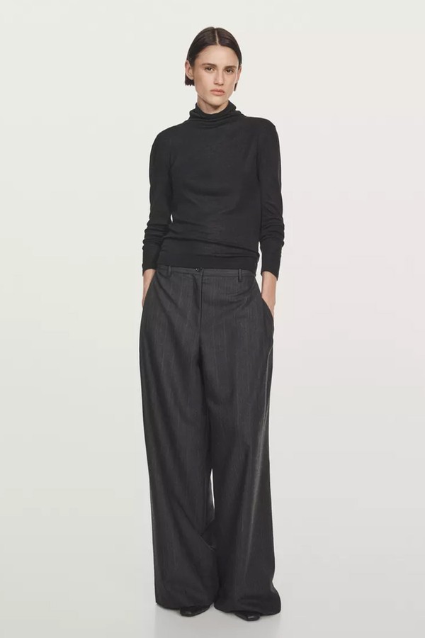 Long Sleeve Lyocell & Wool Blend T-Shirt from Massimo Dutti 