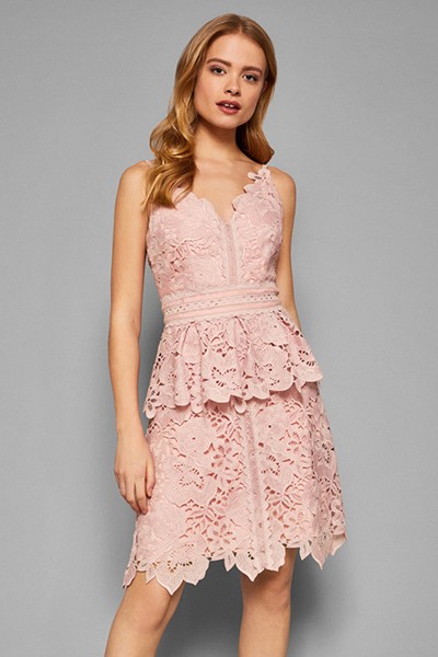 Nadiie Lace Peplum Detail Dress