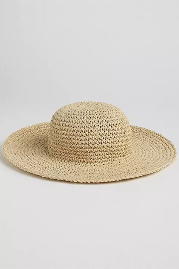 Floppy Straw Hat With Metallic Detail